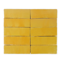 Handmade Moroccan Zellige 2x6 Citron Yellow Terracotta Tile