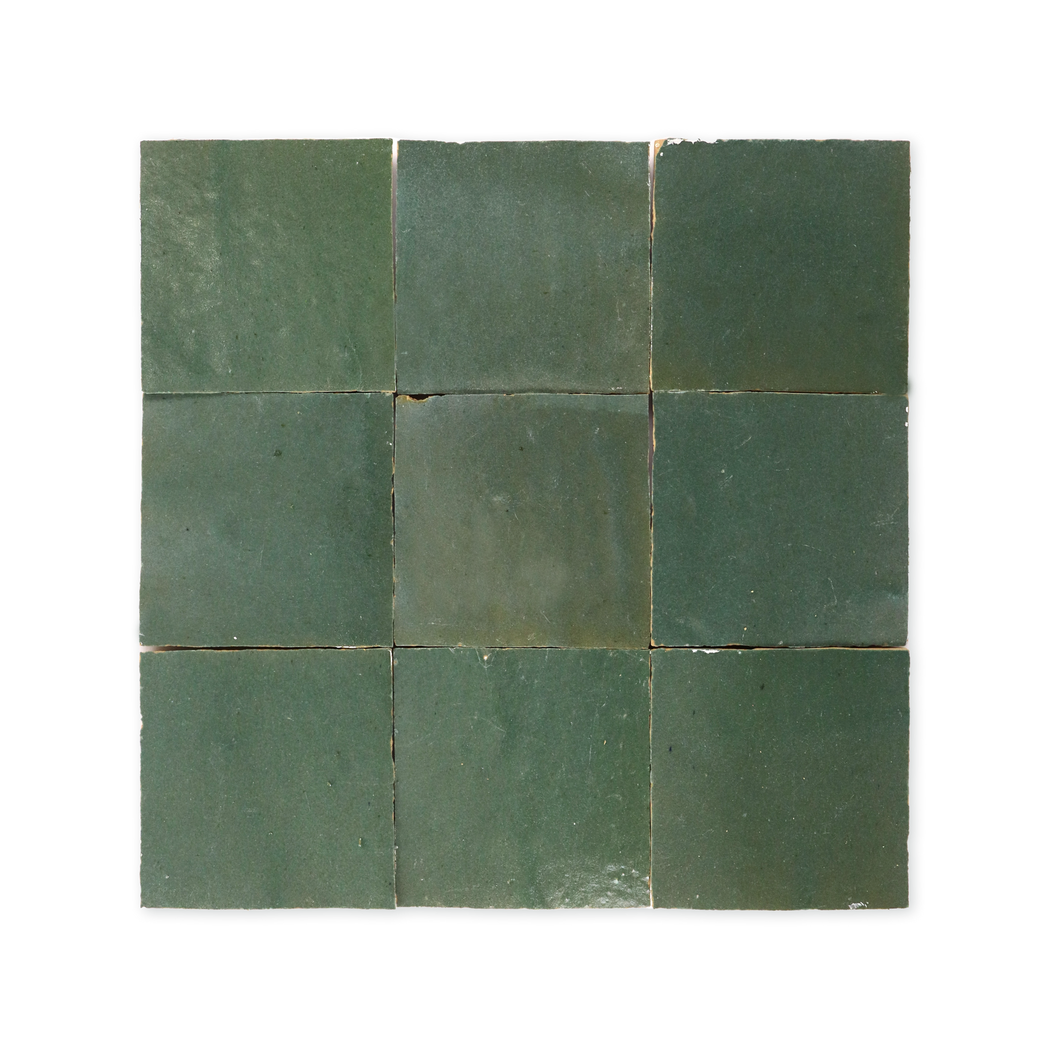 Handmade Moroccan Zellige 4x4 Moss Green Terracotta Tile