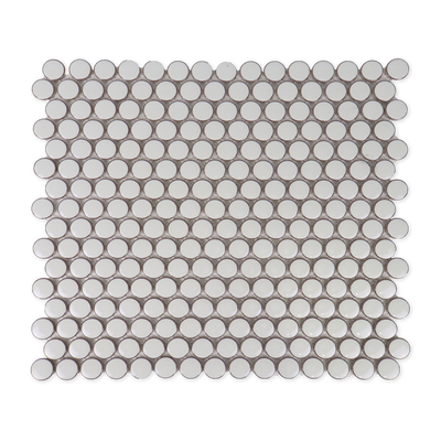Mint Green Shiny Penny Round Mosaic