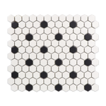 1" Polka Dot Pattern Hexagon