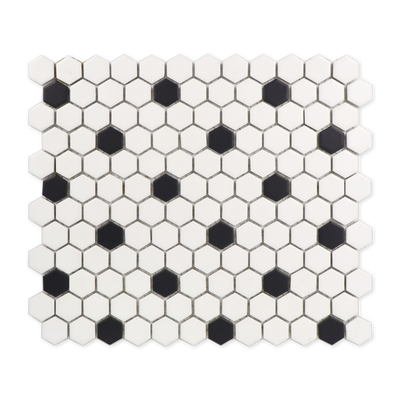 1" Polka Dot Pattern Hexagon