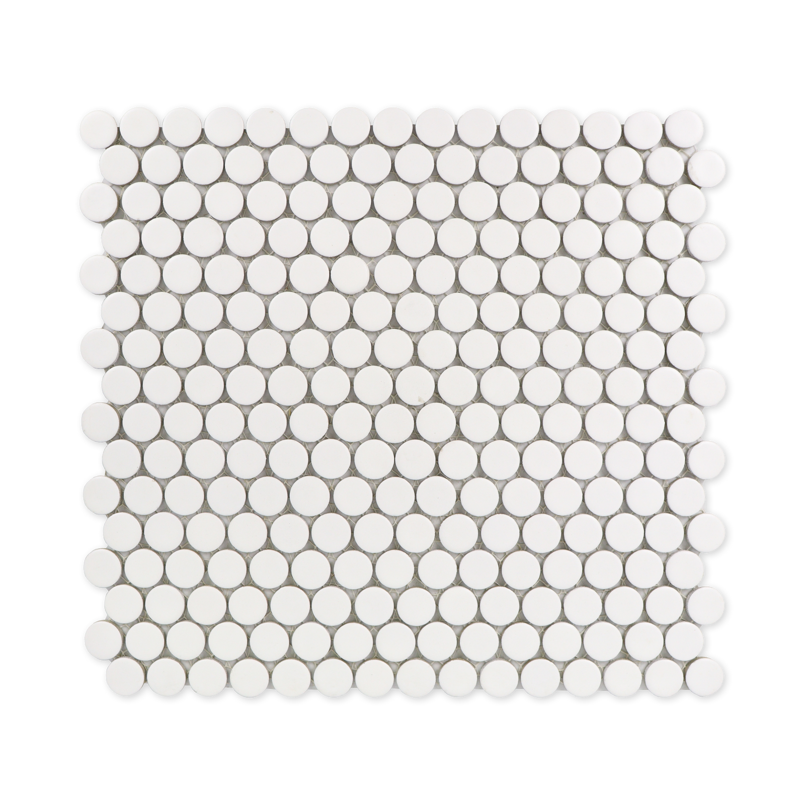 White Shiny Penny Round Mosaic