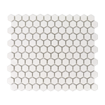 1" Matte White Hexagon