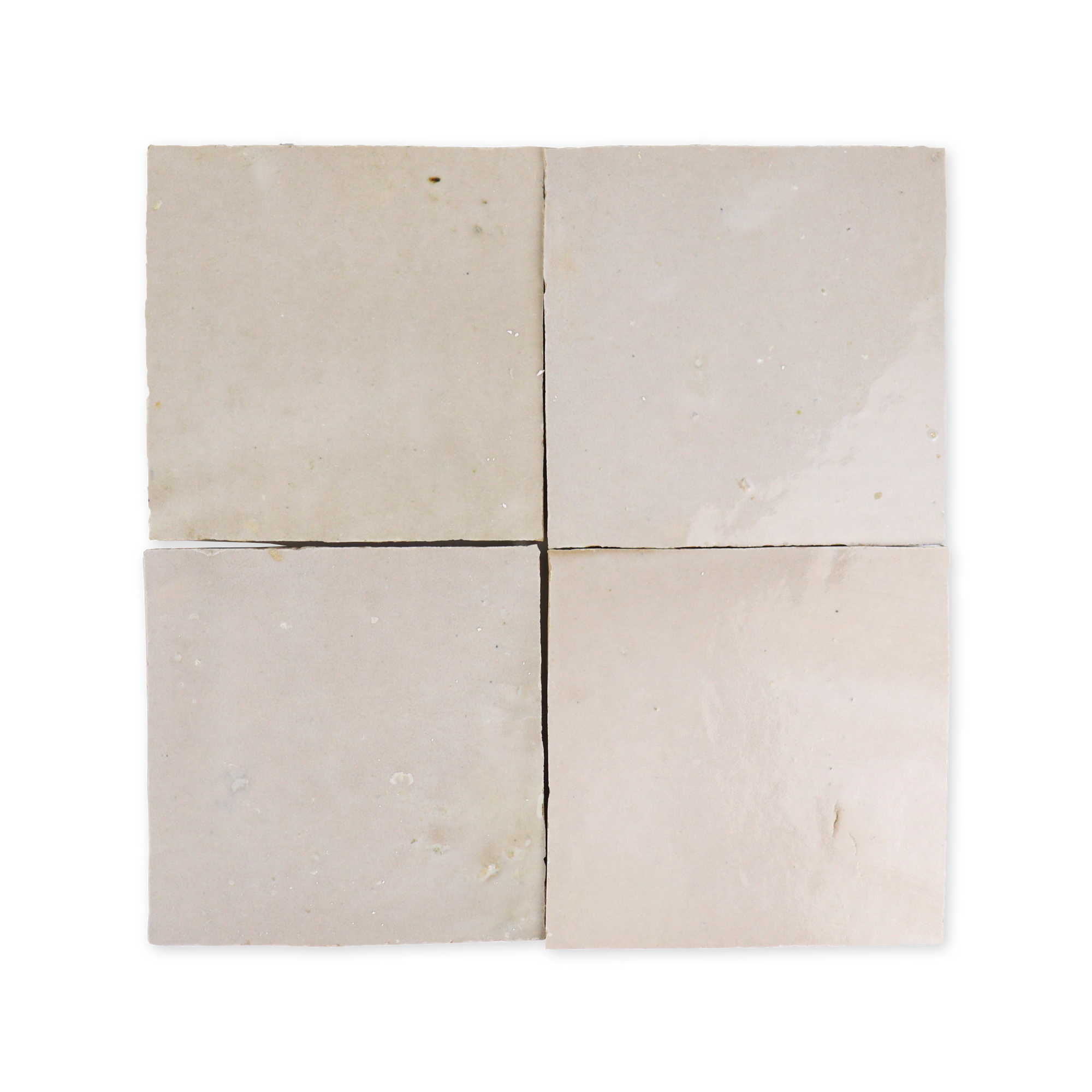 Handmade Moroccan Zellige 4x4 Ecru White Terracotta Tile
