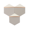 Pocket Square® Grey Hexagon Cement Tile with Red Brass Inlay