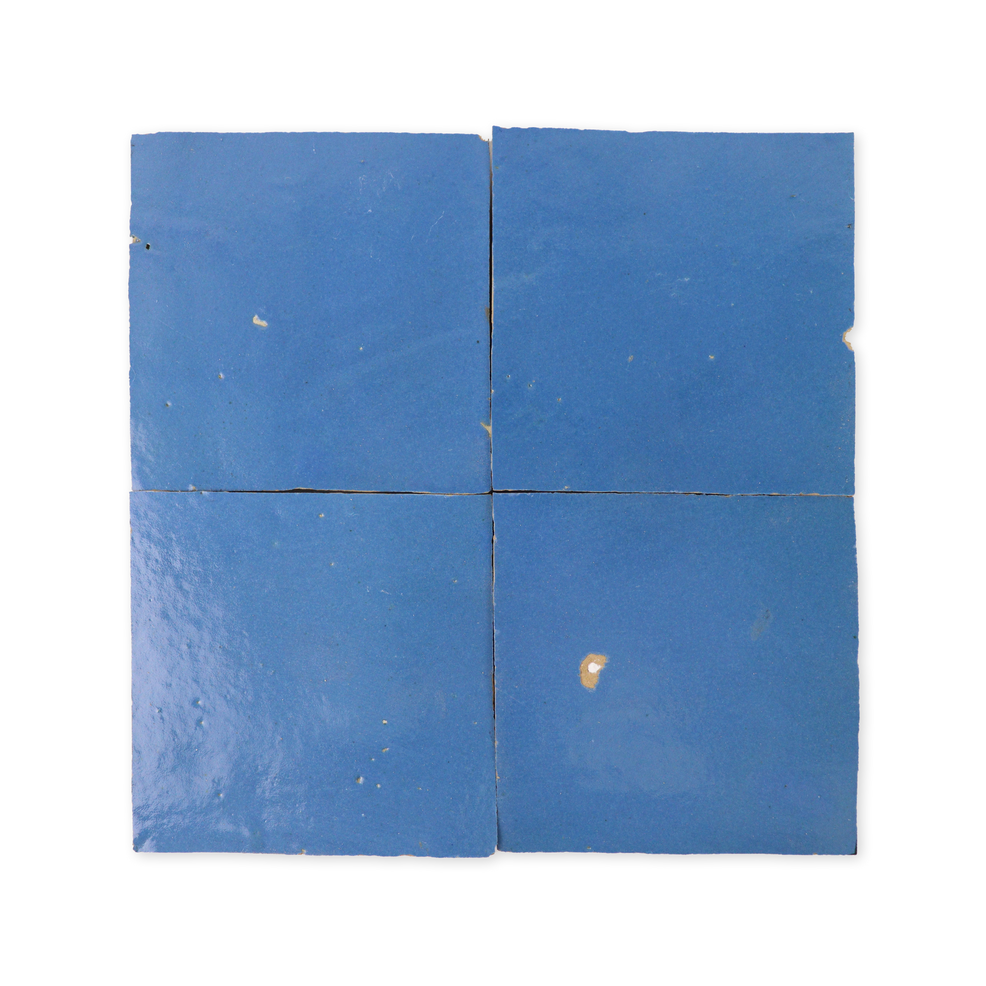 Handmade Moroccan Zellige 4x4 Mykonos Blue Terracotta Tile