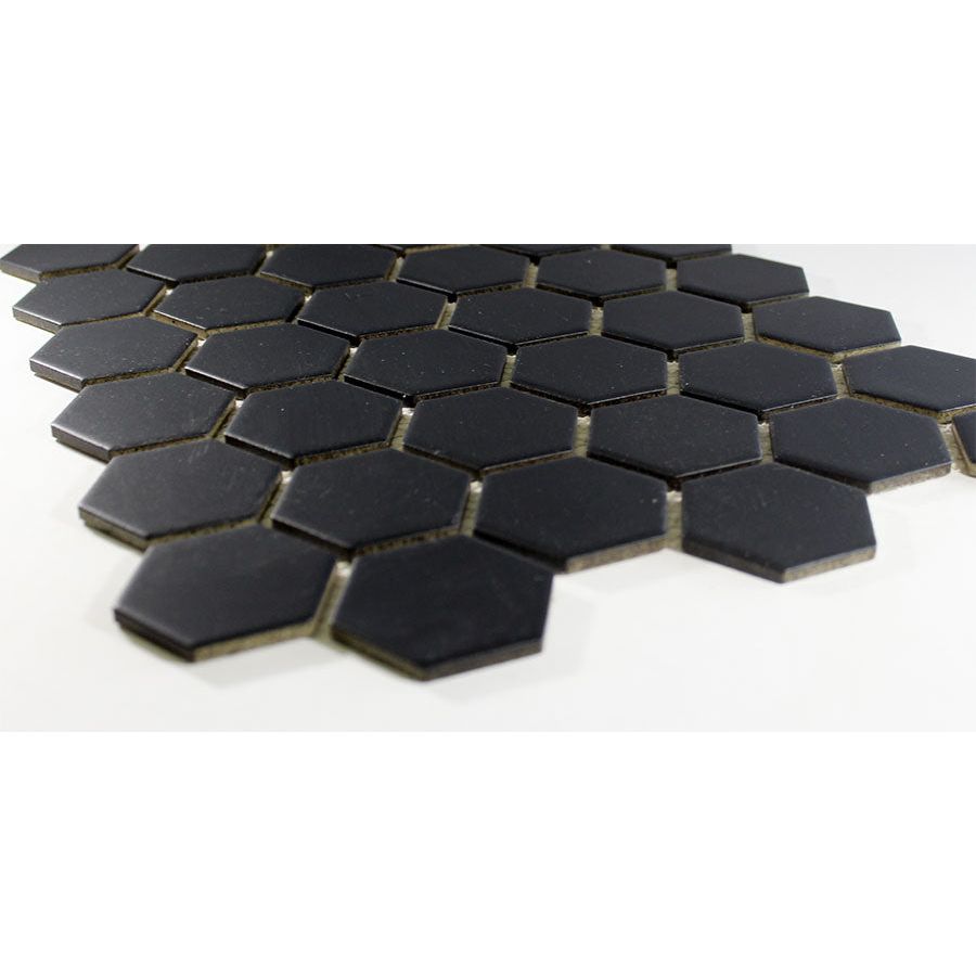 2" Black Matte Hexagon