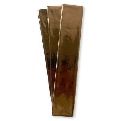Handmade 2x10 Gold Glossy Undulated Subway Tile