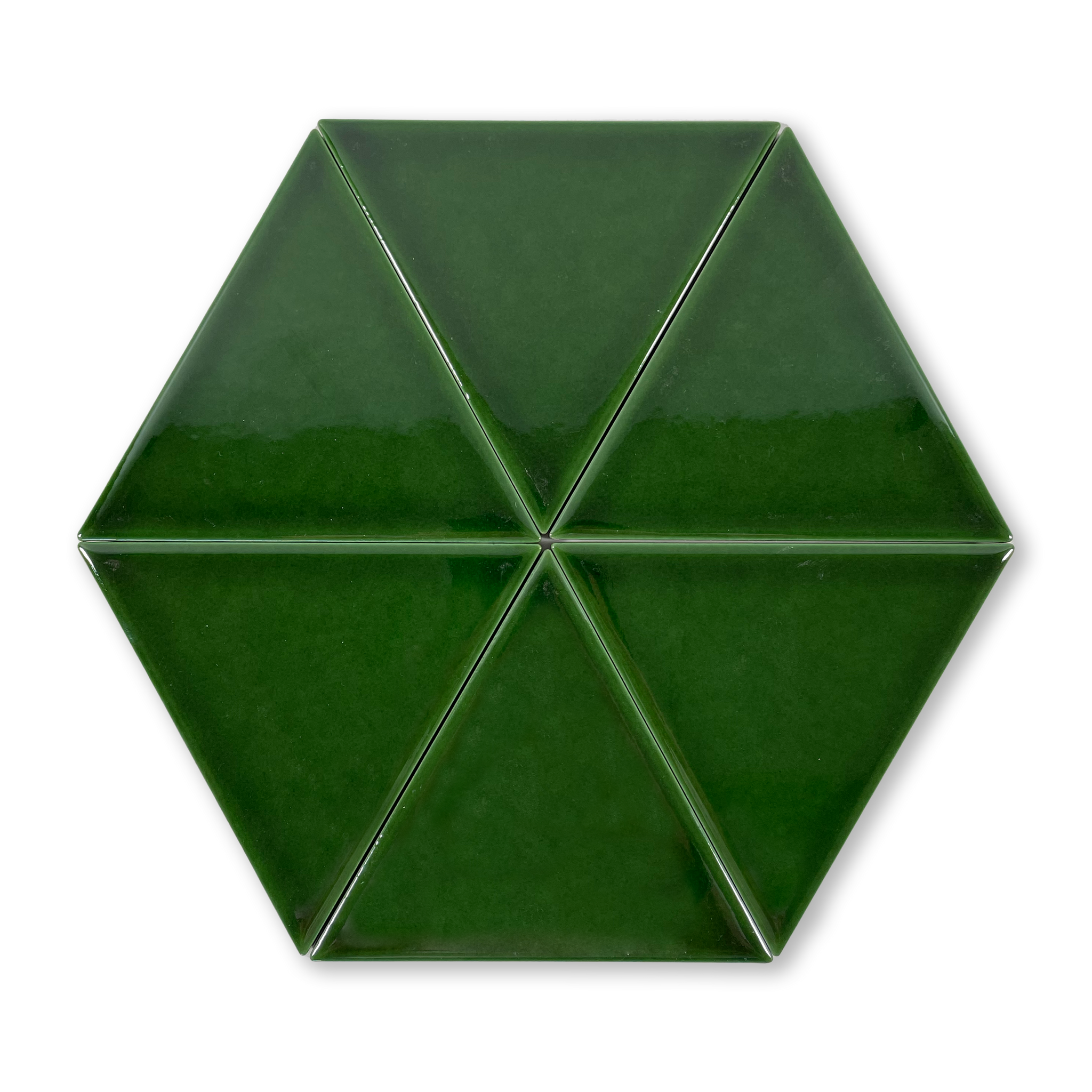 Emerald Green 6x6 Triangle Glossy Subway Tile