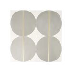 Half Moon Grey Cement Tile with Brass Inlay