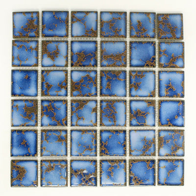 2x2 Rusty Cobalt Blue Pool Mosaic Tile