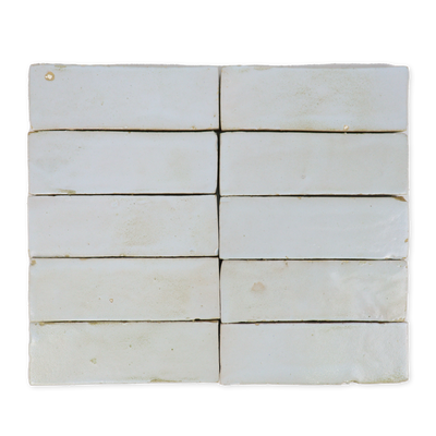 Handmade Moroccan Zellige 2x6 Pastel Blue Terracotta Tile