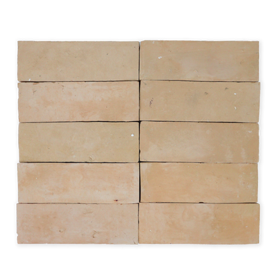 Handmade Moroccan Zellige 2x6 Unglazed Natural Terracotta Tile