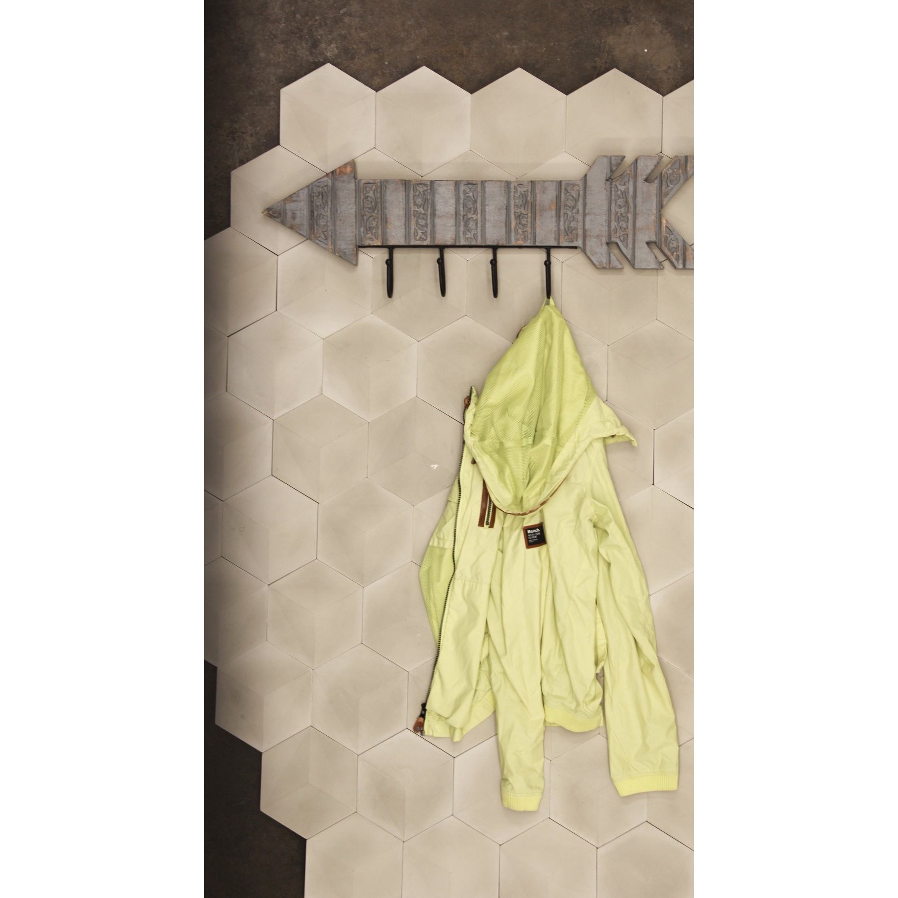 3D Grey Hexagon Cement Tile