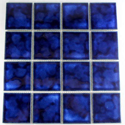 3x3 Cobalt Ocean Blue Pool Mosaic Tile