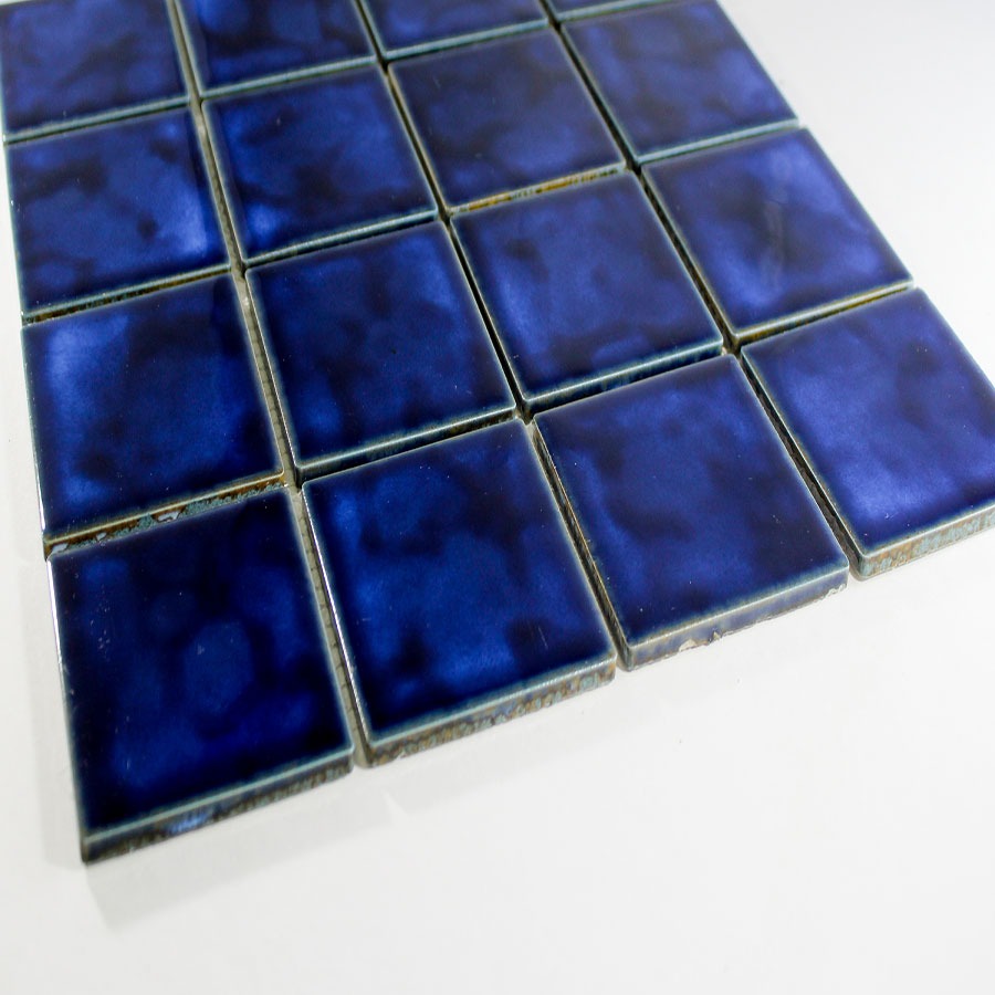 3x3 Cobalt Ocean Blue Pool Mosaic Tile