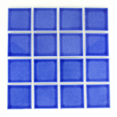 3x3 Electric Blue Pool Mosaic Tile