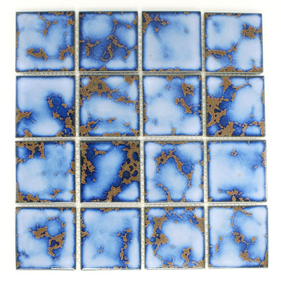 3x3 Rusty Cobalt Blue Pool Mosaic Tile