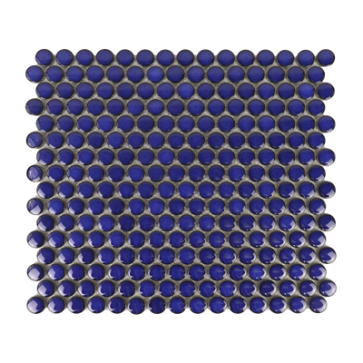 Cobalt Blue Shiny Round Mosaic