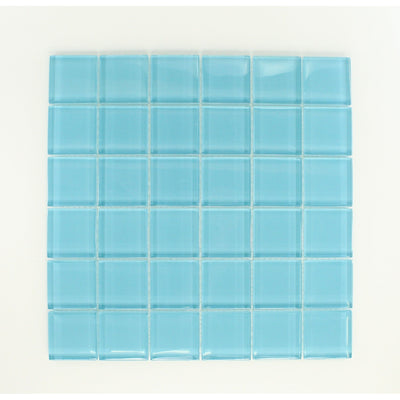 Aquamarine Blue 2x2 Glass Mosaic