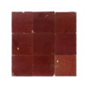 Handmade Moroccan Zellige 4x4 Cabernet Red Terracotta Tile