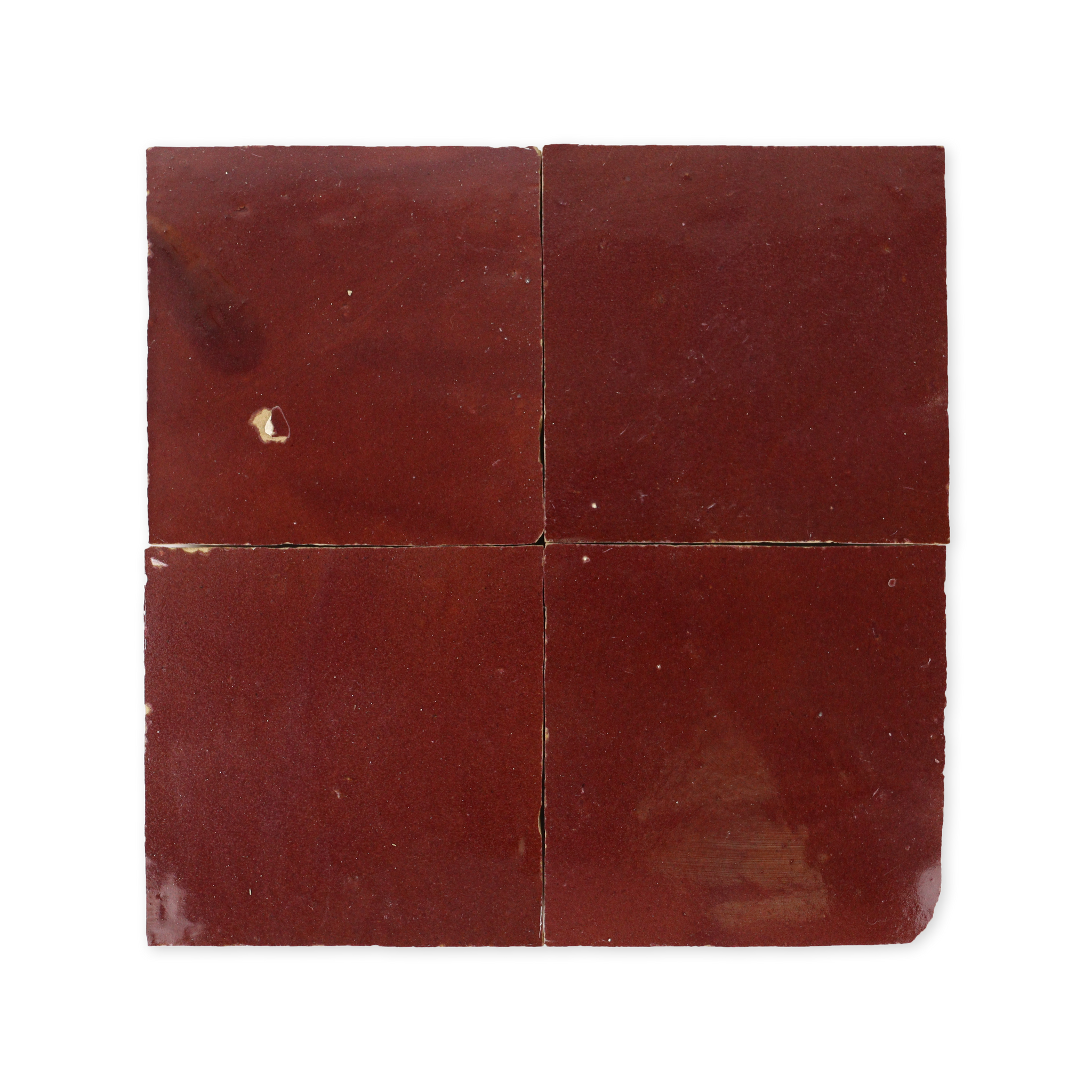 Handmade Moroccan Zellige 4x4 Cabernet Red Terracotta Tile