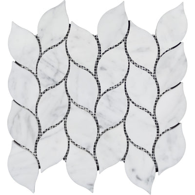 Falling Leaves Bianco Carrara Mosaic