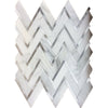 Tight Joint Herringbone Eastern White with Metal Waterjet Mosaic