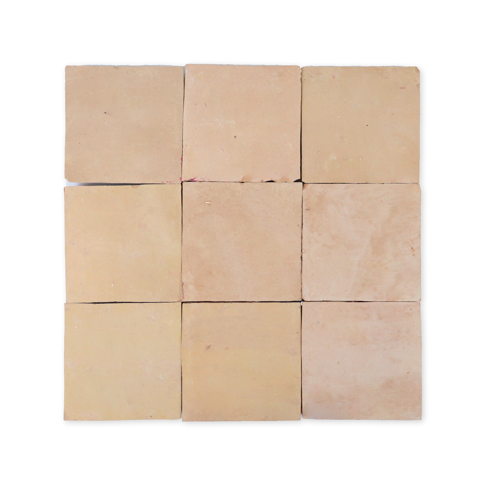 Handmade Moroccan Zellige 4x4 Unglazed Natural Terracotta Tile