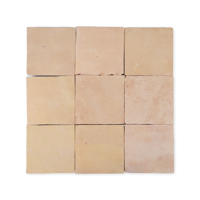Handmade Moroccan Zellige 4x4 Unglazed Natural Terracotta Tile
