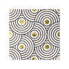 Circles® Black and White Cement Tile with Brass Inlay - Cemento Collection