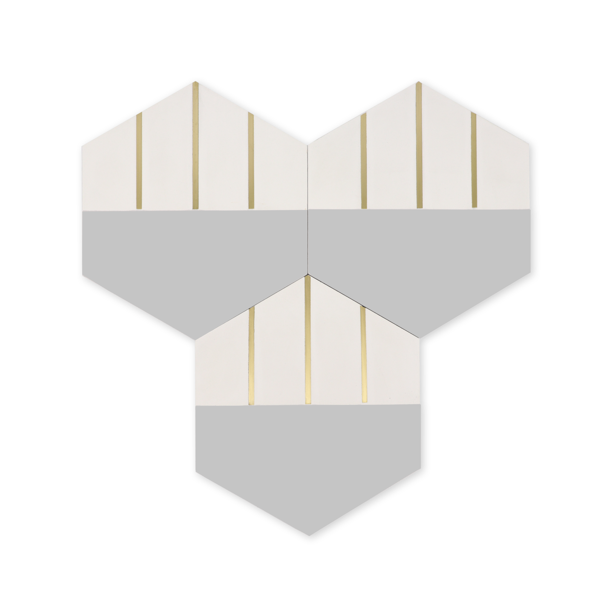 Claw® Pewter Grey Hexagon Cement Tile with Brass Inlay - Cemento Collection