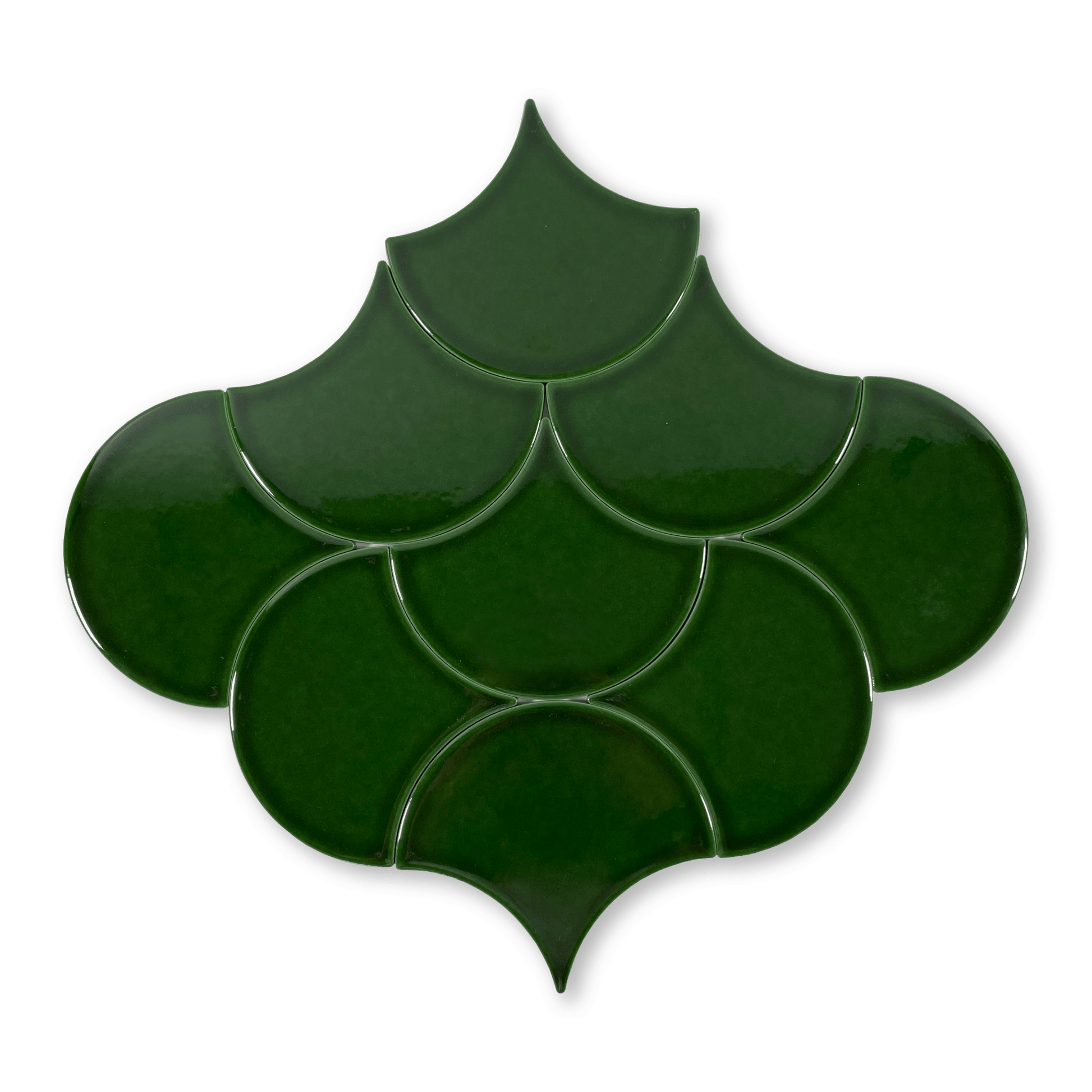 Emerald Green 6x6 Fishscale Glossy Subway Tile - Cemento Collection