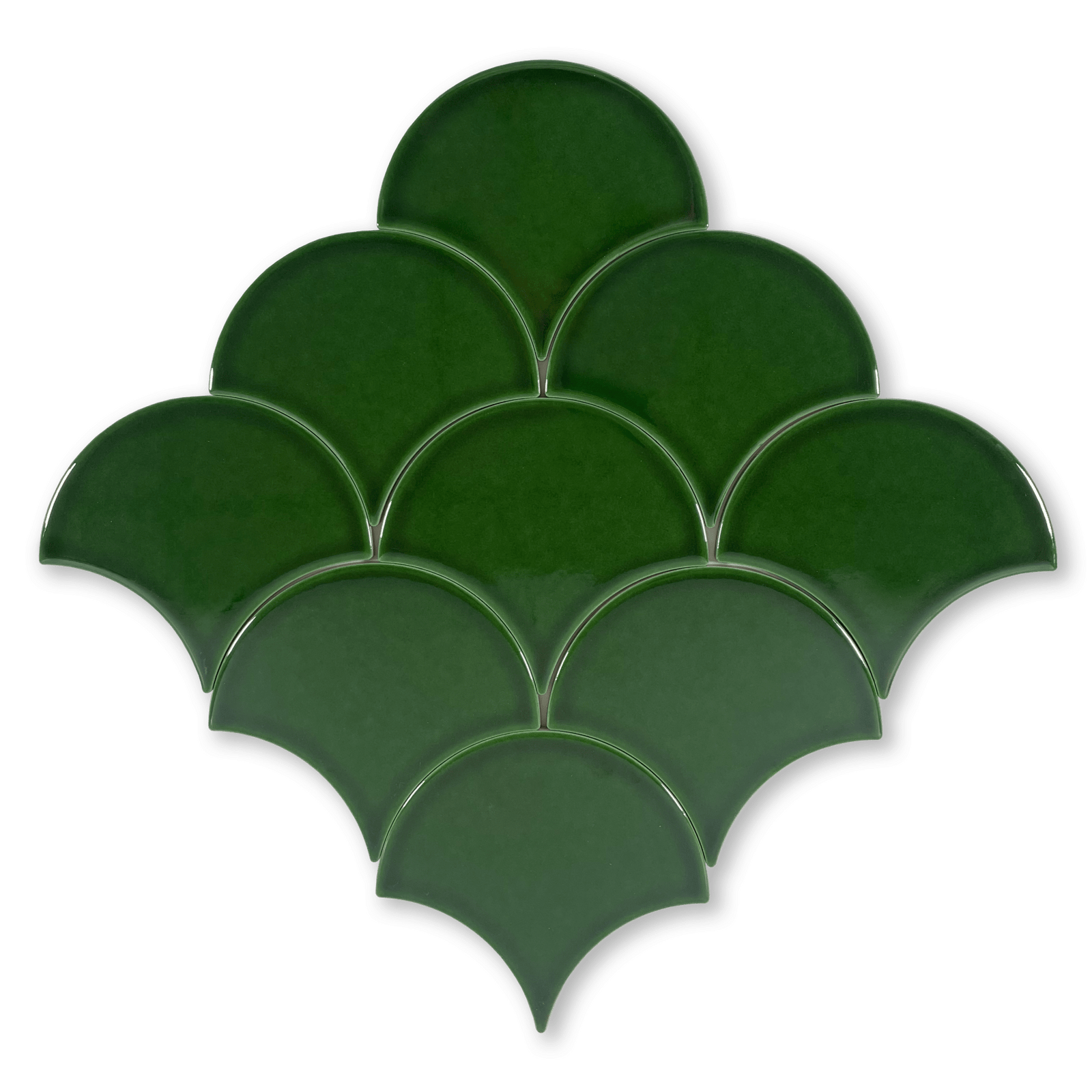 Emerald Green 6x6 Fishscale Glossy Subway Tile - Cemento Collection