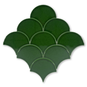 Emerald Green 6x6 Fishscale Glossy Subway Tile - Cemento Collection