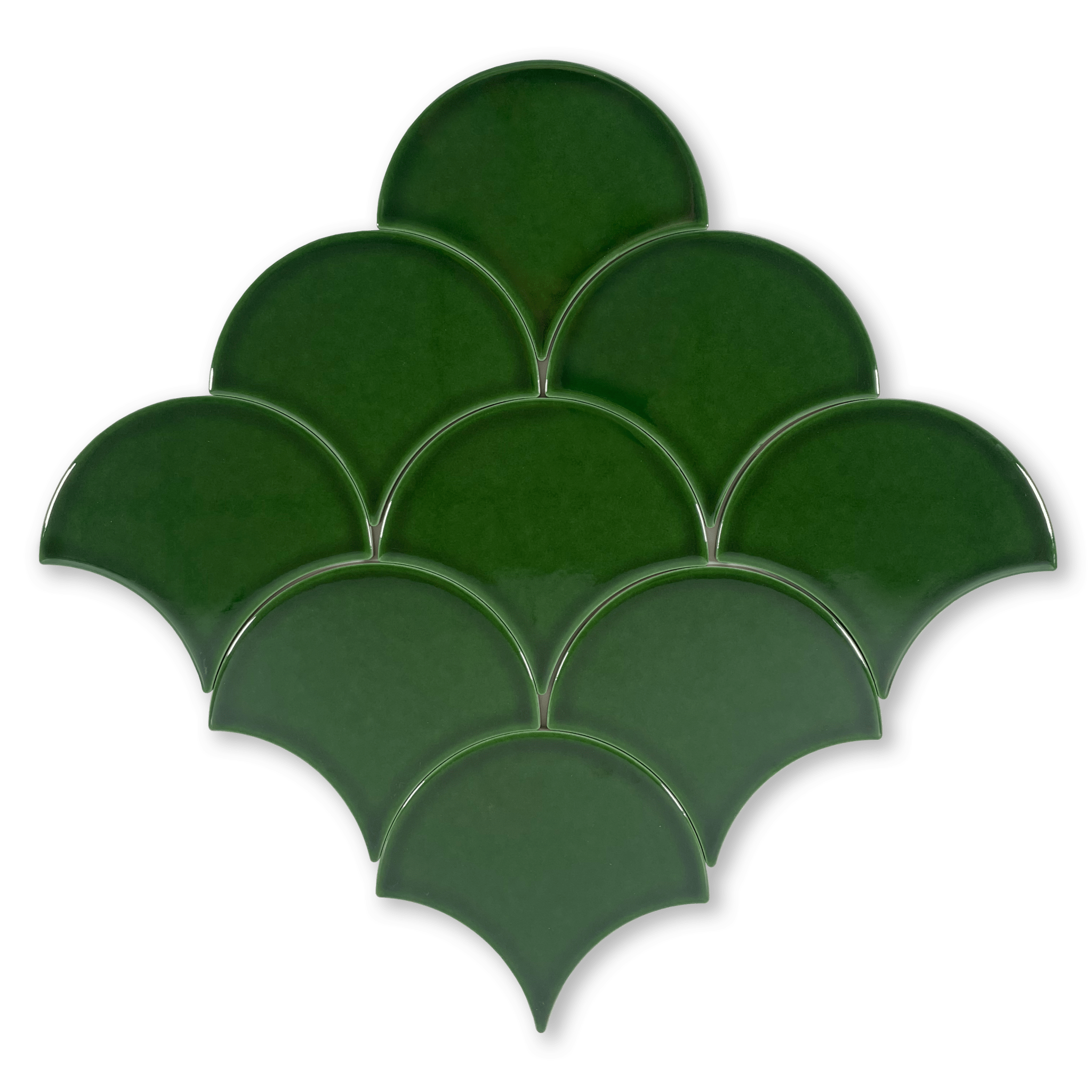 Emerald Green 6x6 Fishscale Glossy Subway Tile - Cemento Collection