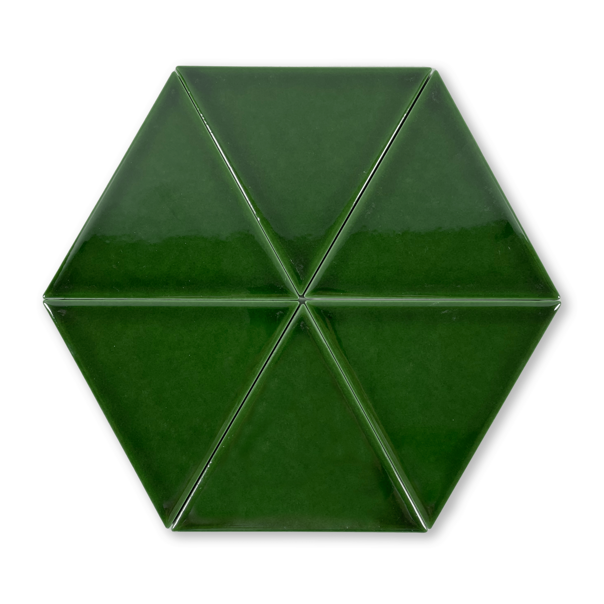 Emerald Green 6x6 Triangle Glossy Subway Tile - Cemento Collection