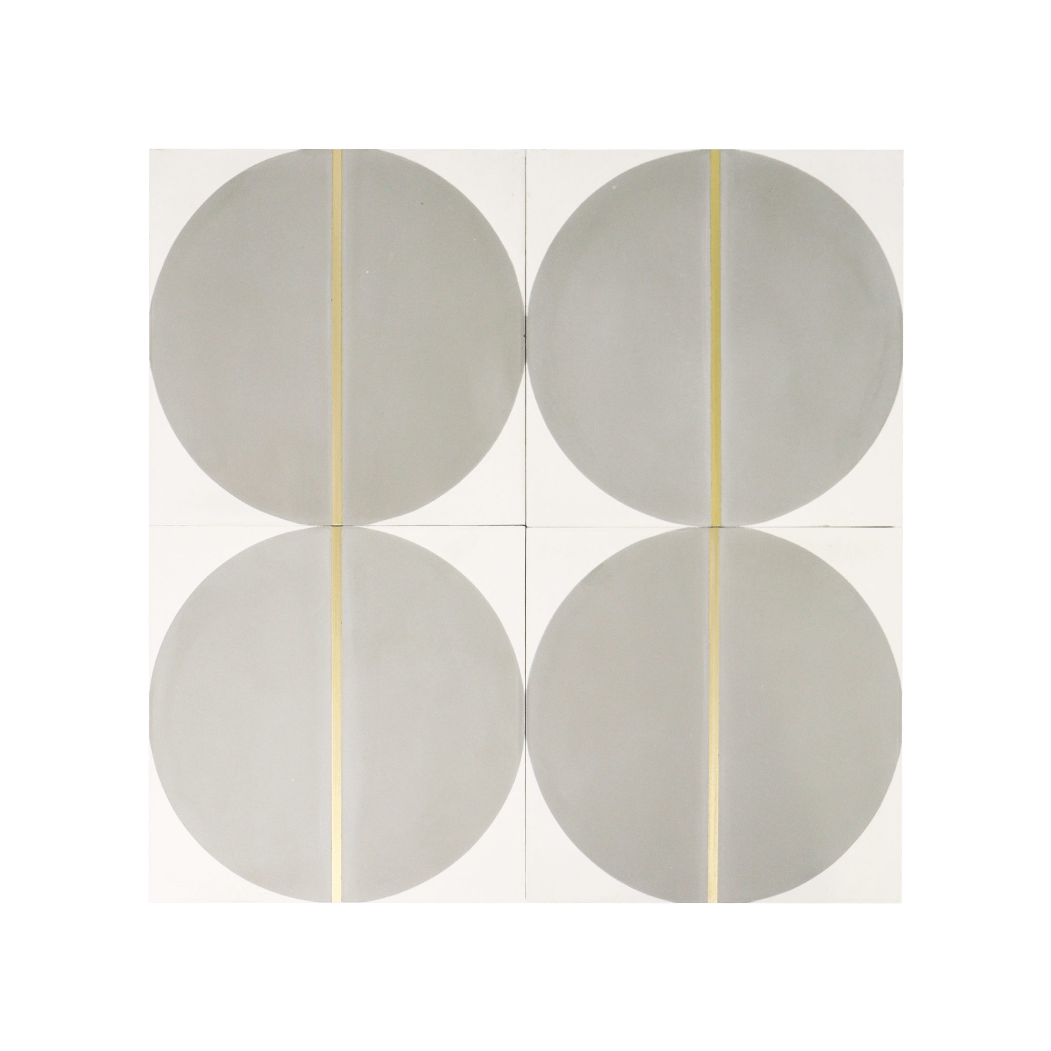 Half Moon® Grey Cement Tile with Brass Inlay - Cemento Collection