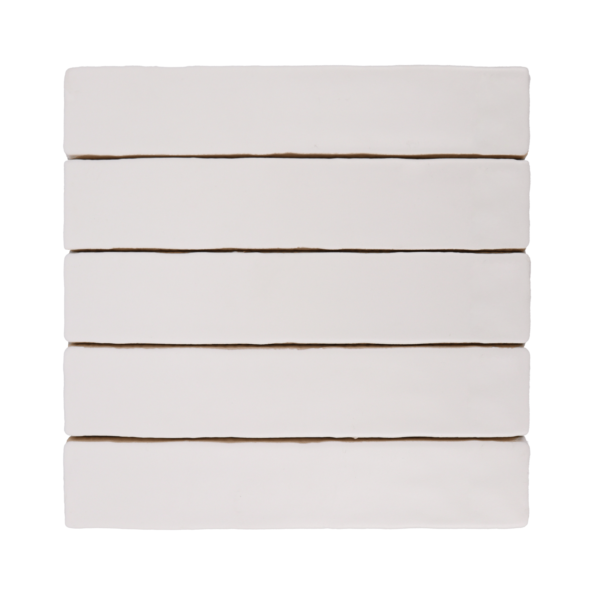 Handmade 2x10 Snow White Matte Undulated Subway Tile - Cemento Collection