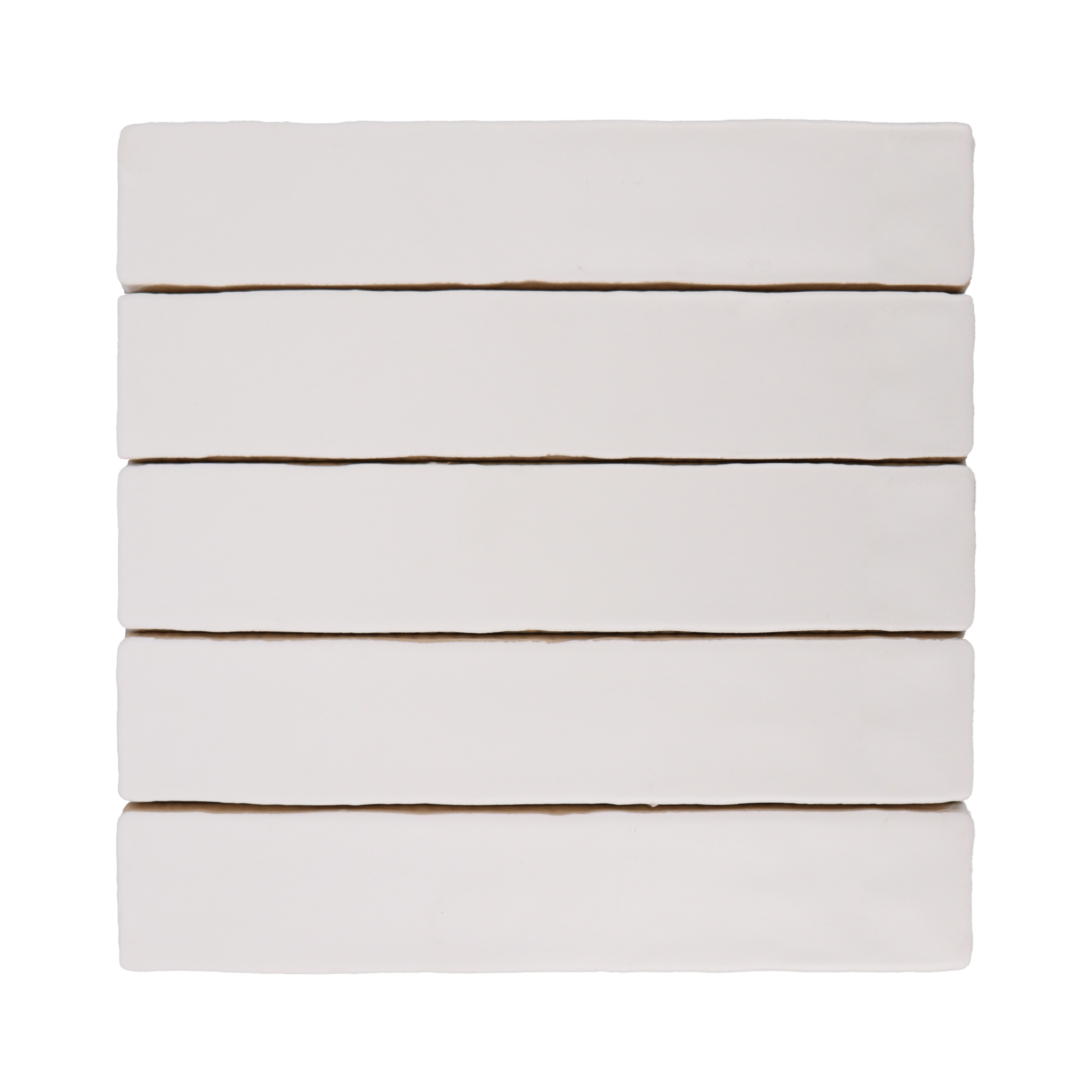 Handmade 2x10 Snow White Matte Undulated Subway Tile - Cemento Collection