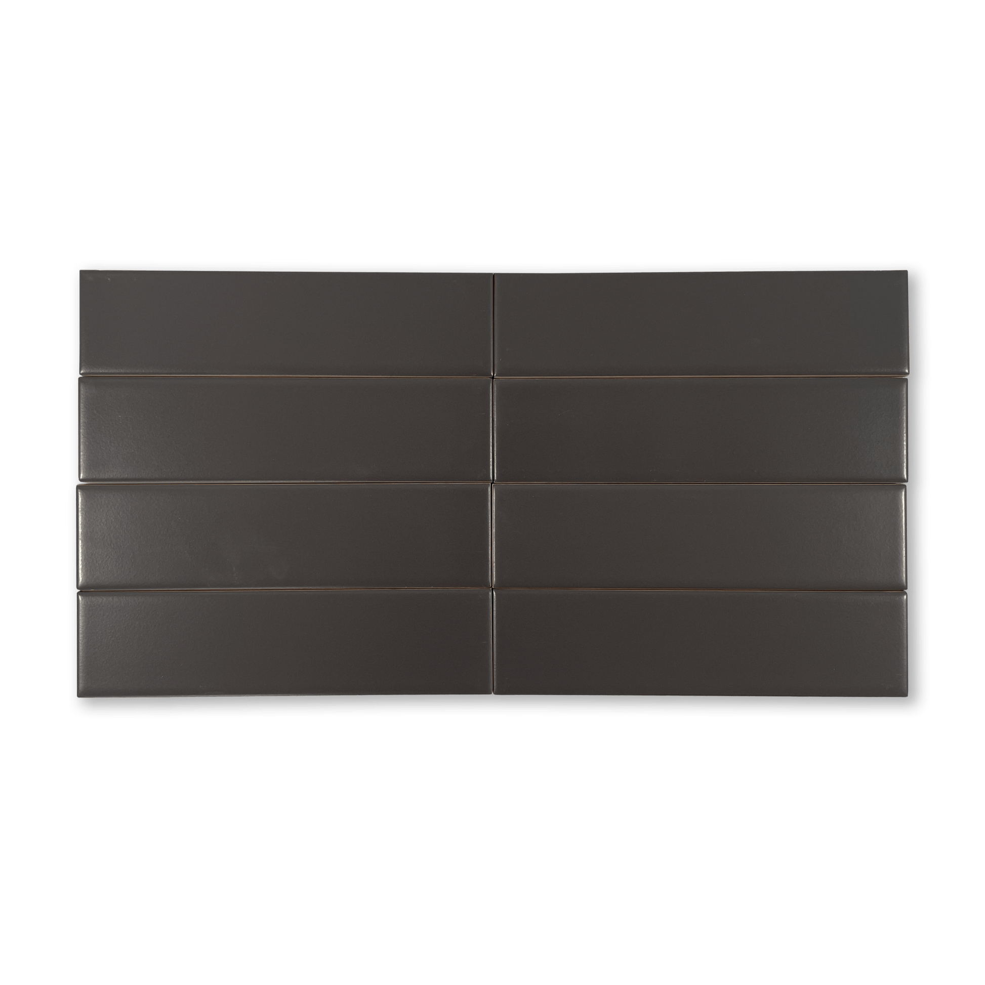 Handmade Brick 2x8 Charcoal Grey Matte Subway Tile - Cemento Collection