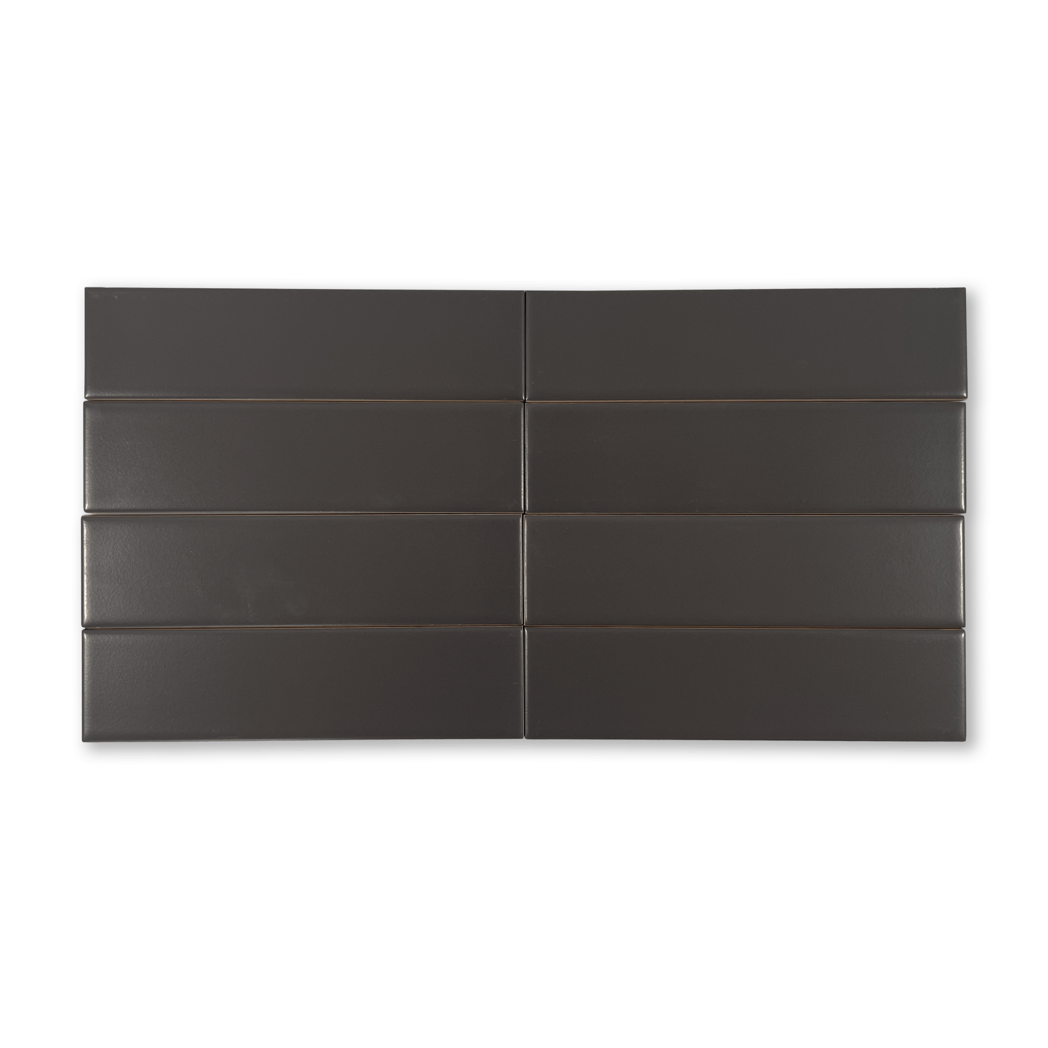 Handmade Brick 2x8 Charcoal Grey Matte Subway Tile - Cemento Collection