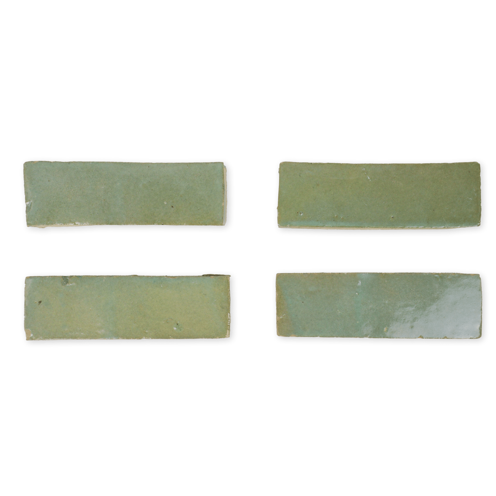 Handmade Moroccan Zellige 2x6 Asparagus Green Bejmat Terracotta Tile - Cemento Collection