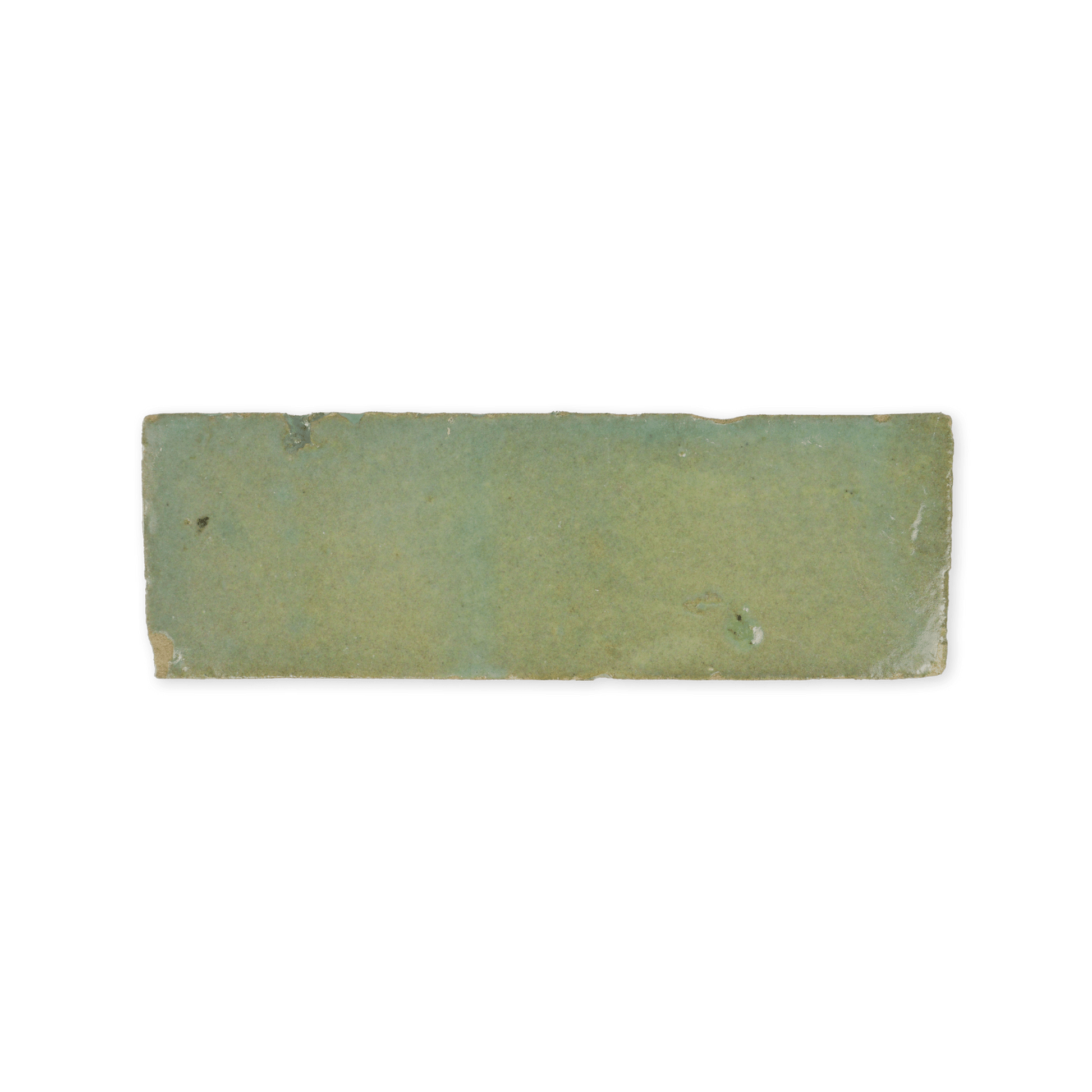 Handmade Moroccan Zellige 2x6 Asparagus Green Bejmat Terracotta Tile - Cemento Collection