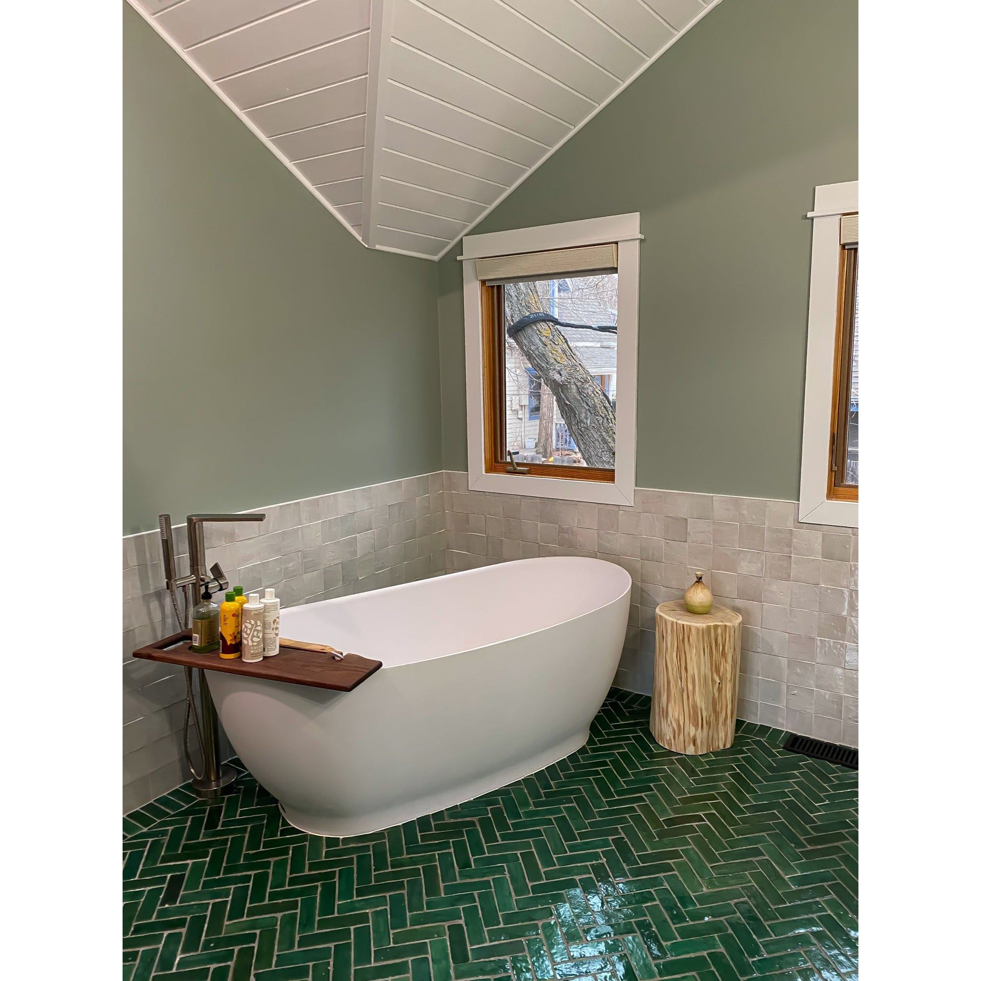 Handmade Moroccan Zellige 2x6 Emerald Green Terracotta Tile - Cemento Collection