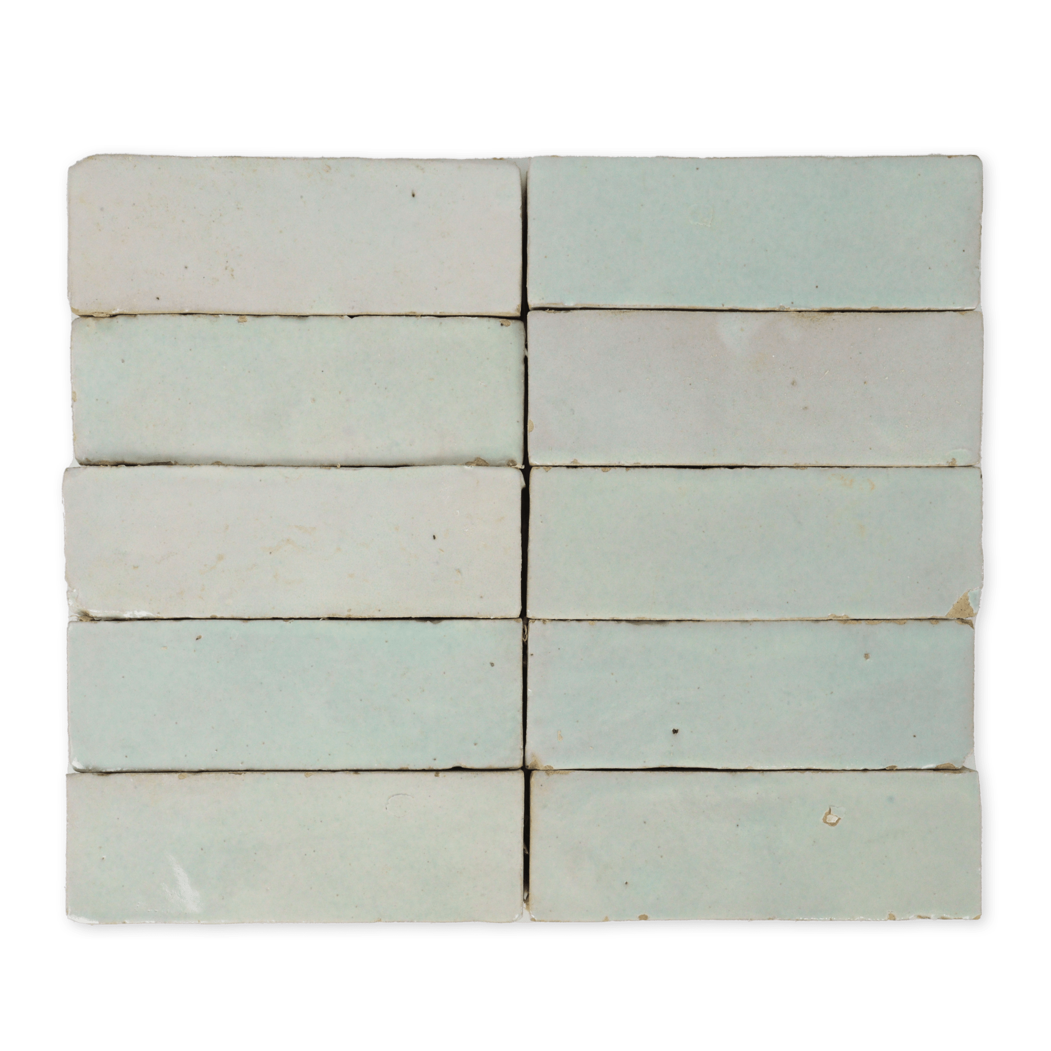 Handmade Moroccan Zellige 2x6 Fern Green Bejmat Terracotta Tile - Cemento Collection