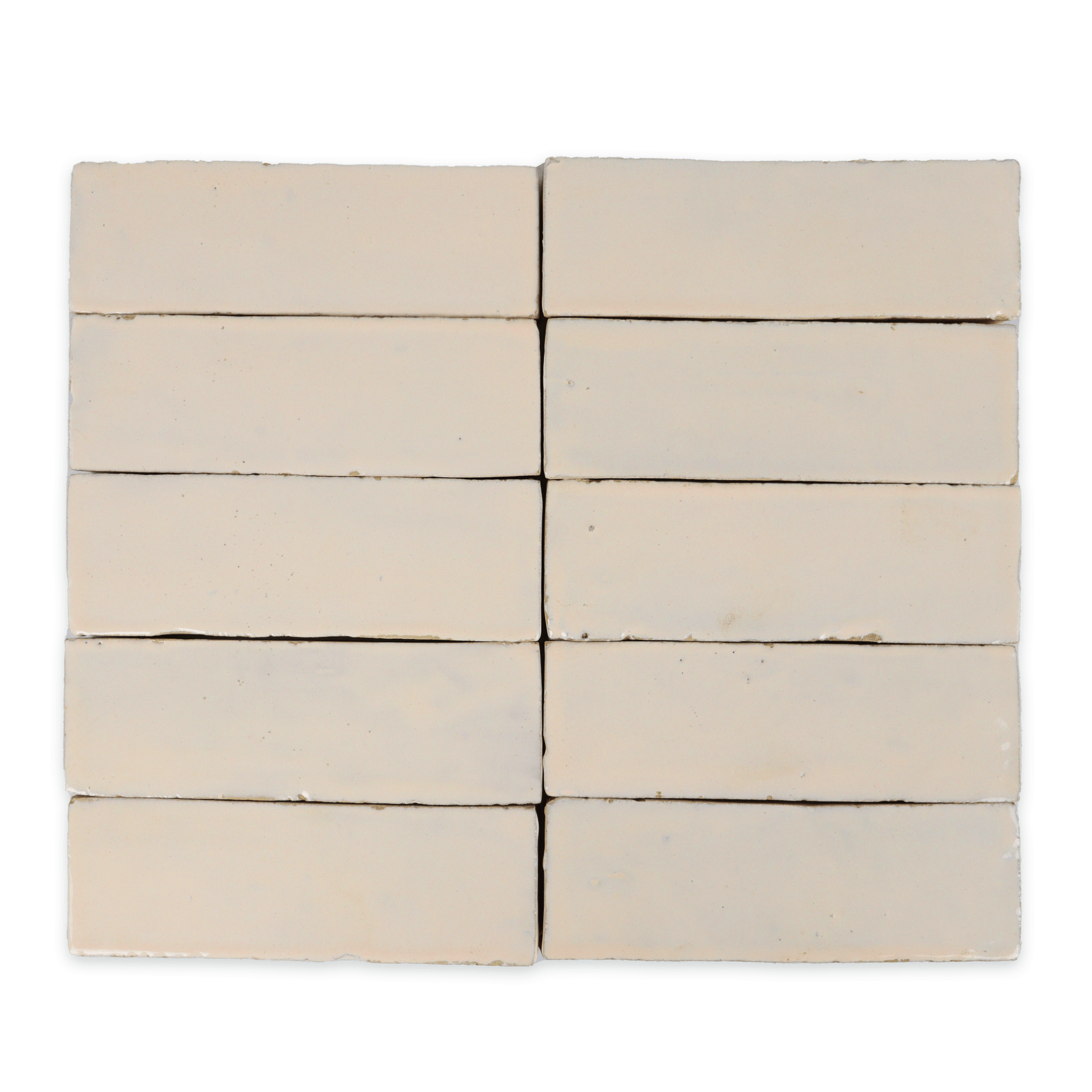 Handmade Moroccan Zellige 2x6 Ivory Terracotta Tile - Cemento Collection