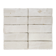 Handmade Moroccan Zellige 2x6 Off White Terracotta Tile - Cemento Collection