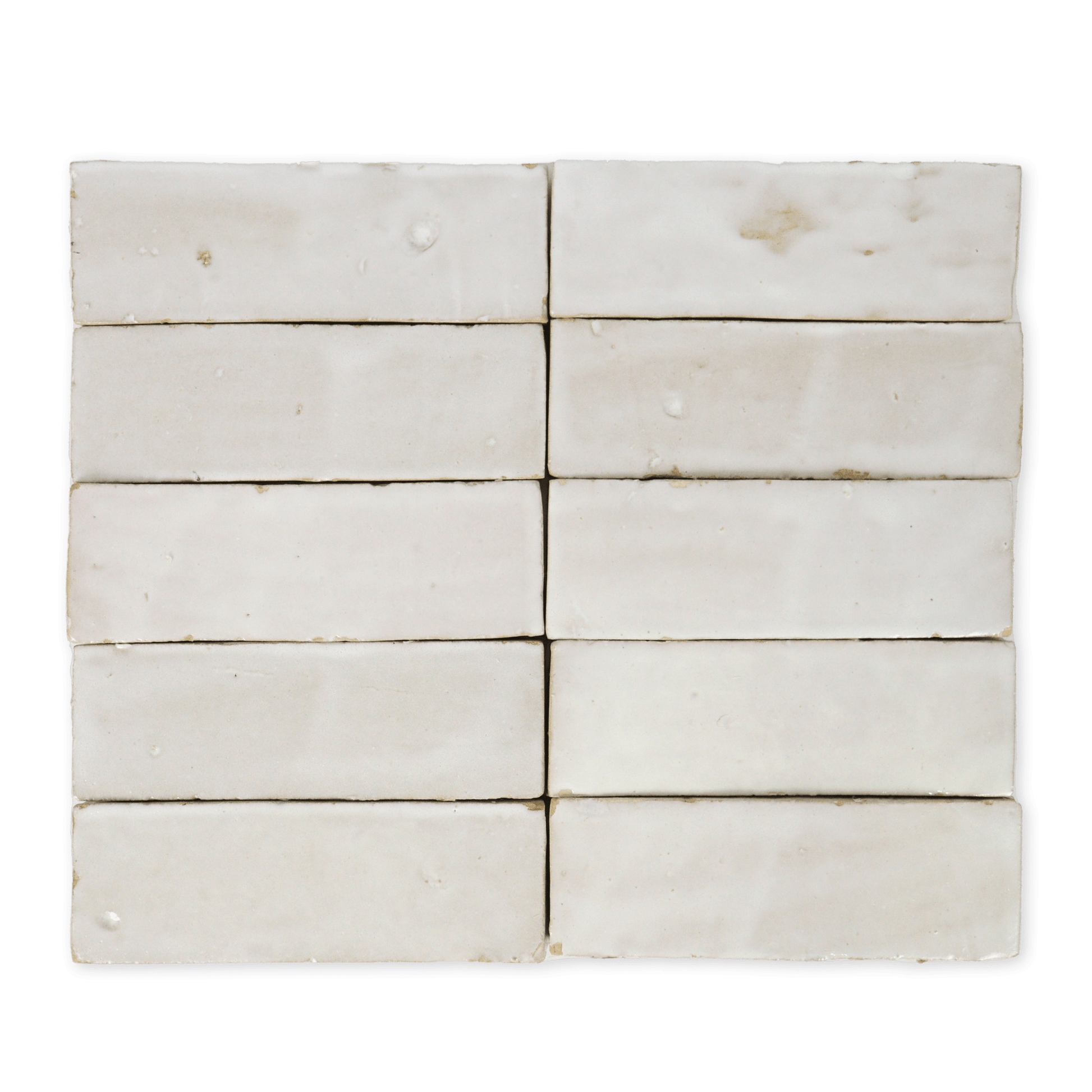 Handmade Moroccan Zellige 2x6 Off White Terracotta Tile - Cemento Collection
