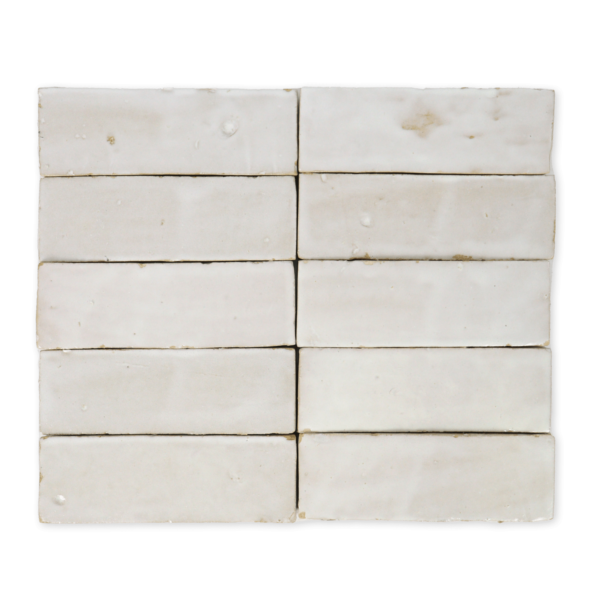 Handmade Moroccan Zellige 2x6 Off White Terracotta Tile - Cemento Collection